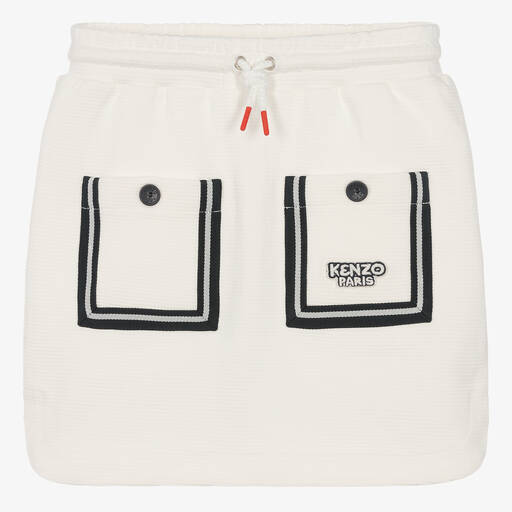 KENZO KIDS-Кремовая хлопковая юбка для девочек-подростков | Childrensalon