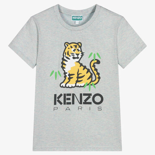 KENZO KIDS-T-shirt gris tigre KOTORA ado | Childrensalon