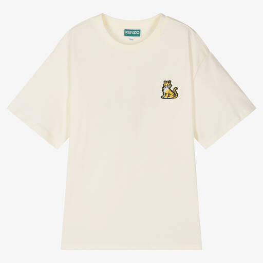 KENZO KIDS-Teen Ivory Cotton KOTORA T-Shirt | Childrensalon