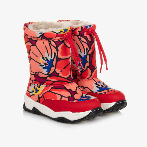 KENZO KIDS-Teen Red Floral Snow Boots | Childrensalon
