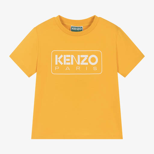 KENZO KIDS-Yellow Kenzo Paris Organic Cotton T-Shirt | Childrensalon