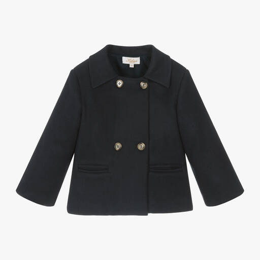 Kidiwi-Boys Navy Blue Wool Jacket | Childrensalon