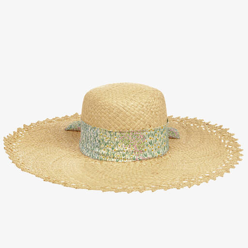 Kidiwi-Girls Beige Straw Sun Hat | Childrensalon