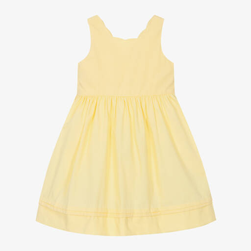 Kidiwi-Girls Yellow Cotton Dress | Childrensalon