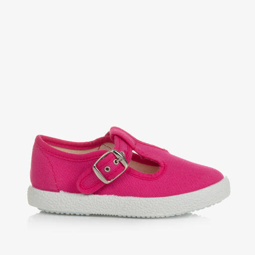 KIKU-حذاء كانفاس لون فيوشيا للبنات | Childrensalon