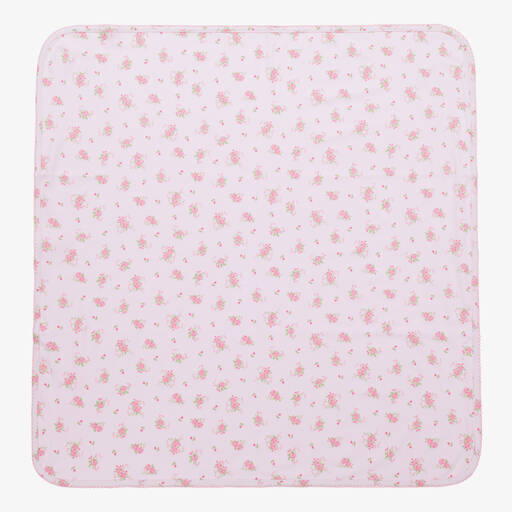 Kissy Kissy-Baby Girls Cotton Pink Rose Scrolls Blanket (73cm) | Childrensalon