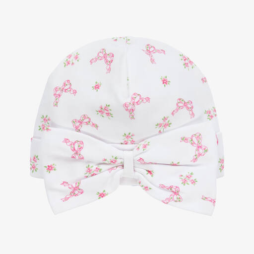 Kissy Kissy-Baby Girls Pink Cotton Blooming Bows Hat | Childrensalon