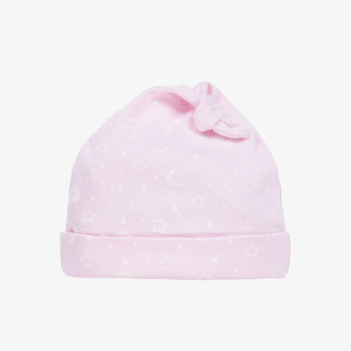 Kissy Kissy-Baby Girls Pink Cotton Crescent Moonlight Hat | Childrensalon