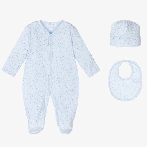 Kissy Kissy-Blue Pima Cotton Babysuit Set | Childrensalon