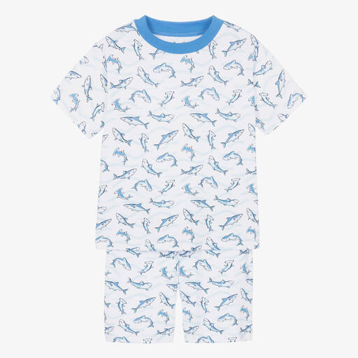 Kissy Kissy-Boys White Cotton Swift Sharks Pyjamas | Childrensalon