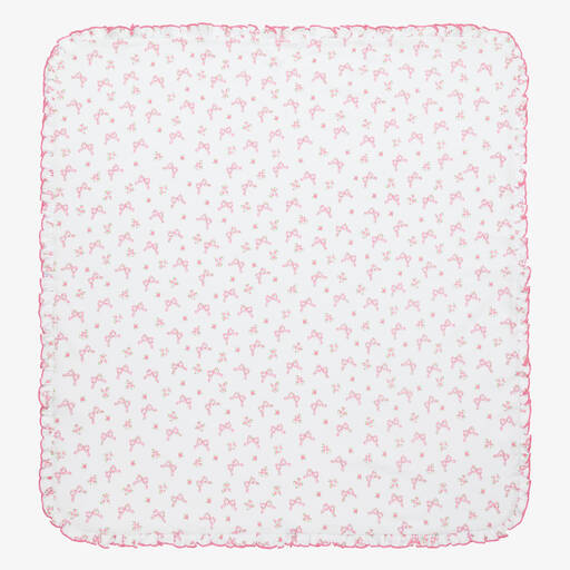 Kissy Kissy-Girls Pink Blooming Bows Cotton Blanket (73cm) | Childrensalon