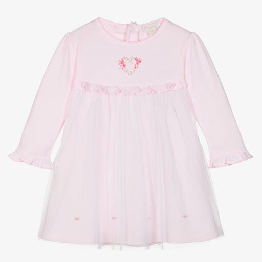 Kissy Kissy-Girls Pink Hearts Abloom Pima Cotton Dress | Childrensalon