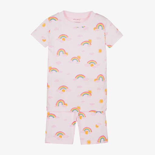 Kissy Kissy-Girls Pink Pima Cotton Sunshine Rainbow Pyjamas | Childrensalon