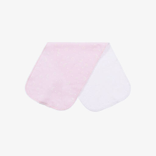 Kissy Kissy-Pink Crescent Moonlight Pima Cotton Burp Cloth (48cm) | Childrensalon