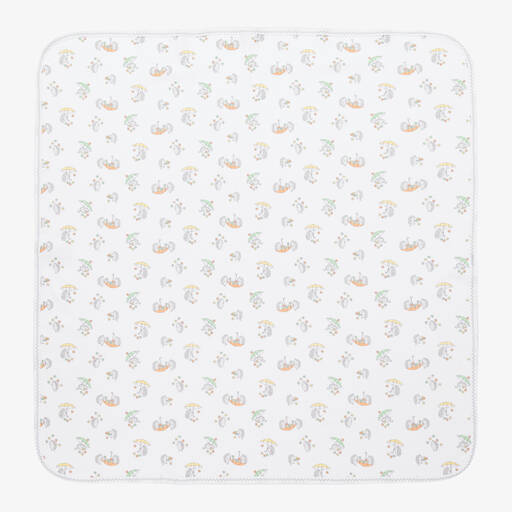 Kissy Kissy-White Hedgehogs Fall Showers Blanket (73cm) | Childrensalon