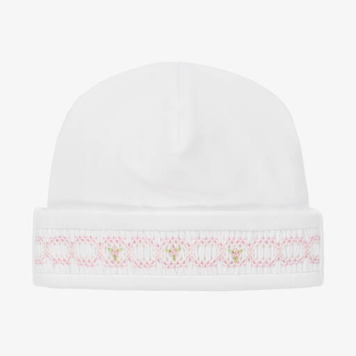 Kissy Kissy-White Pima Cotton Baby Hat | Childrensalon