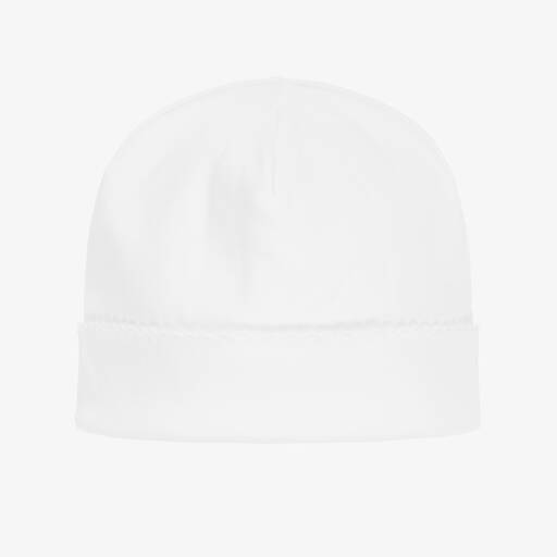Kissy Kissy-White Pima Cotton Baby Hat | Childrensalon