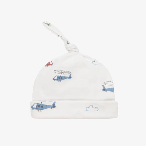 Kissy Love-Baby Boys Ivory Cotton Helicopter Rescue Hat | Childrensalon
