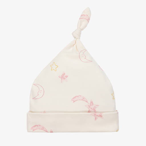 Kissy Love-Baby Girls Ivory Cotton Starry Sky Hat | Childrensalon