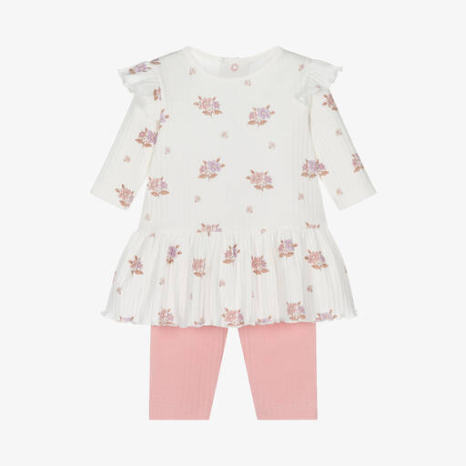 Kissy Love-Baby Girls Pink Cotton Abloom Dress Set | Childrensalon
