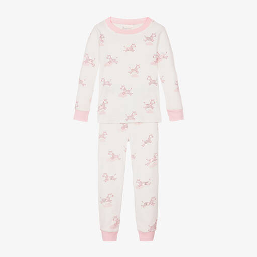 Kissy Love-Girls Ivory & Pink Dreamy Zebras Pyjamas | Childrensalon