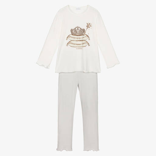 La Perla-Grey & Ivory Modal Pyjamas | Childrensalon