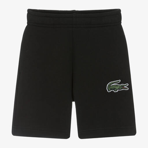 Lacoste-Boys Black Organic Cotton Jersey Shorts | Childrensalon