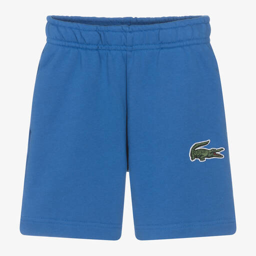 Lacoste-Boys Blue Organic Cotton Jersey Shorts | Childrensalon