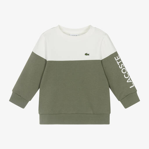 Lacoste-Boys Green Colourblock Sweatshirt | Childrensalon