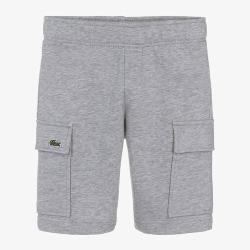 Lacoste-Boys Grey Cotton Jersey Shorts | Childrensalon