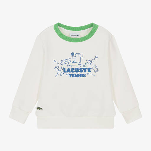Lacoste-Boys Ivory Cotton Tennis Sweatshirt | Childrensalon