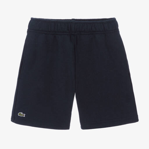 Lacoste-Boys Navy Blue Cotton Jersey Shorts | Childrensalon
