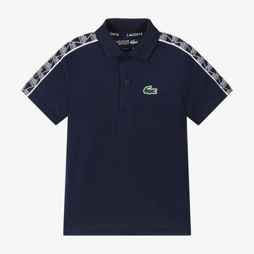 Lacoste-Boys Navy Blue Piqué Polo Shirt | Childrensalon