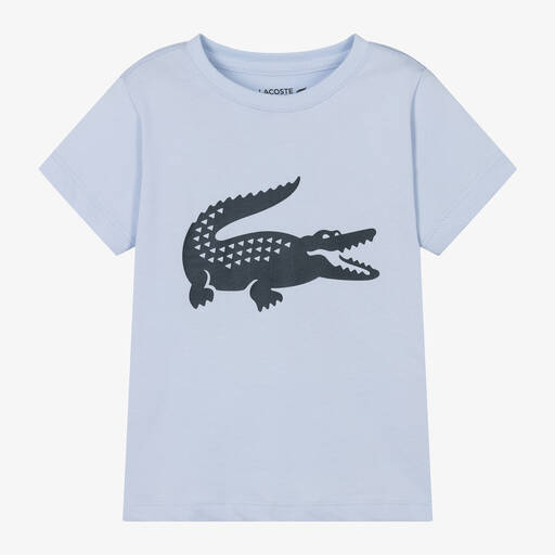 Lacoste-Boys Pale Blue Ultra Dry Cotton T-Shirt | Childrensalon