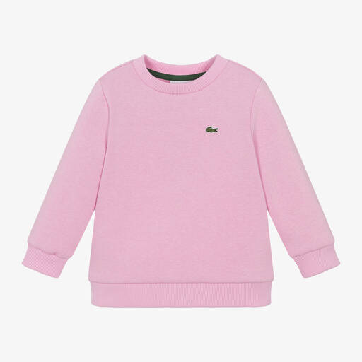 Lacoste-Sweat-shirt rose en coton fille | Childrensalon