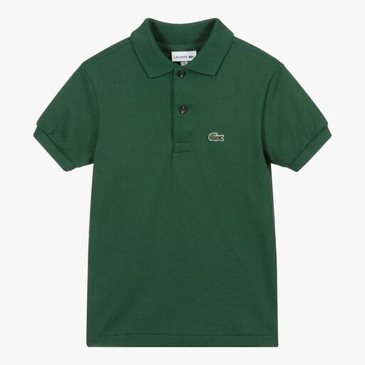 Lacoste-Зеленая рубашка поло из хлопка с крокодилом | Childrensalon
