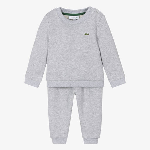 Lacoste-Survêtement gris en coton bébé | Childrensalon