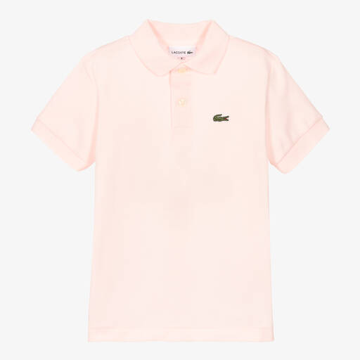 Lacoste-Розовая рубашка поло из хлопка с крокодилом | Childrensalon