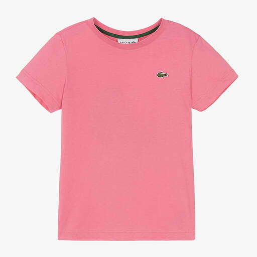 Lacoste-Pink Cotton T-Shirt | Childrensalon
