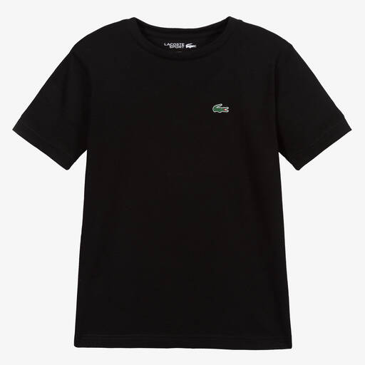 Lacoste-Teen Black Ultra Dry T-Shirt  | Childrensalon