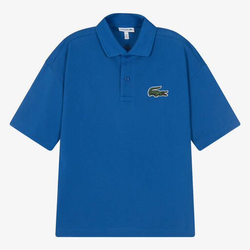 Lacoste-Teen Blue Cotton Crocodile Polo Shirt | Childrensalon