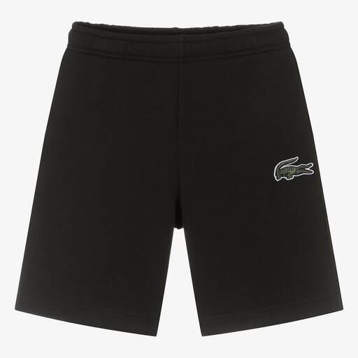 Lacoste-Teen Boys Black Cotton Jersey Shorts | Childrensalon
