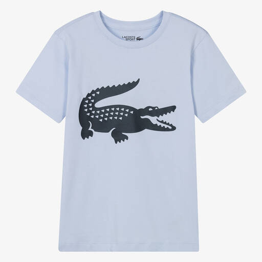 Lacoste-Teen Boys Blue Ultra Dry Cotton T-Shirt | Childrensalon