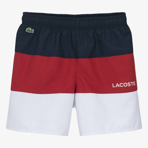 Lacoste-Teen Boys Navy Blue Swim Shorts | Childrensalon