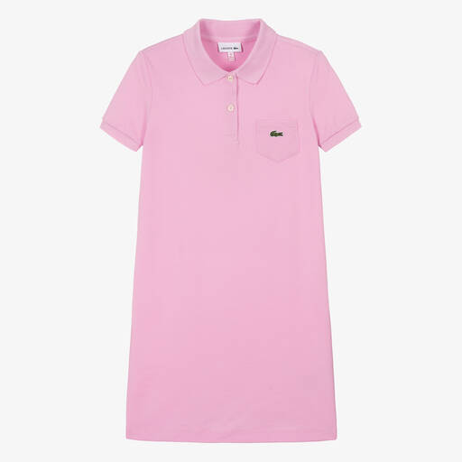 Lacoste-Сиренево-розовое платье поло из хлопка для подростков | Childrensalon