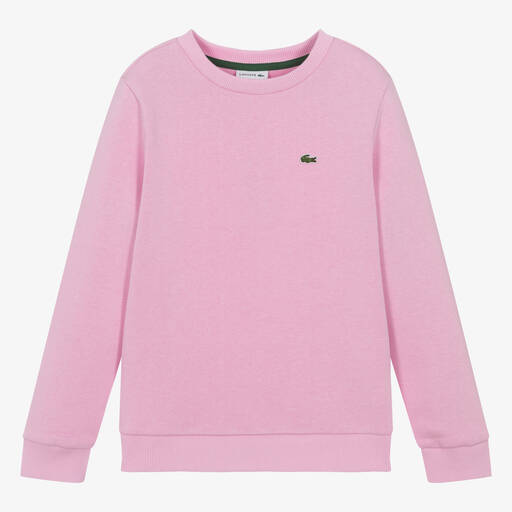 Lacoste-Teen Girls Pink Cotton Jersey Sweatshirt | Childrensalon