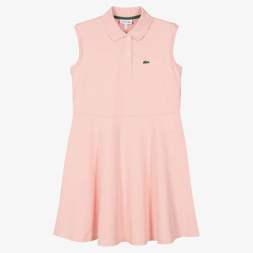 Lacoste-Teen Girls Pink Cotton Polo Dress | Childrensalon