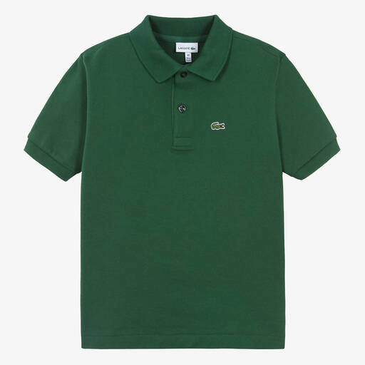 Lacoste-Teen Green Cotton Crocodile Polo Shirt | Childrensalon