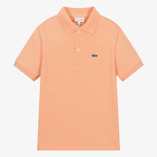 Lacoste-Teen Orange Cotton Crocodile Polo Shirt | Childrensalon