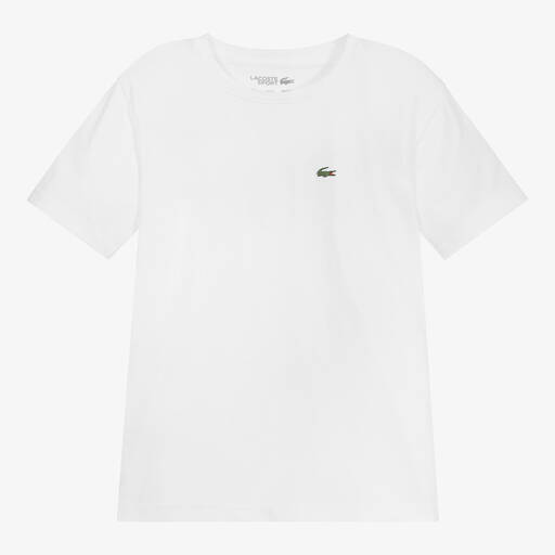 Lacoste-Teen White Ultra Dry T-Shirt  | Childrensalon